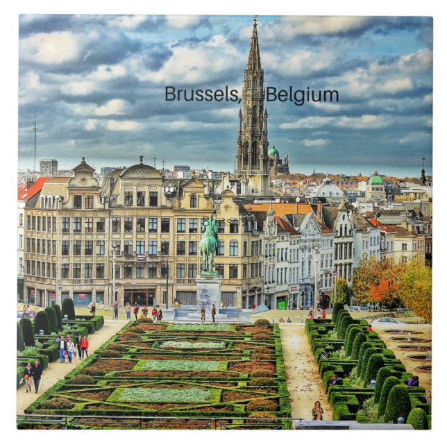 Bryssel, cityscape-foto för Belgien Kakelplatta (Framsidan)