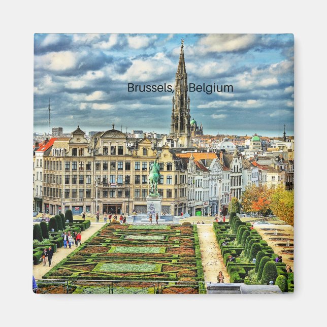 Bryssel, cityscape-foto för Belgien Magnet (Framsidan)