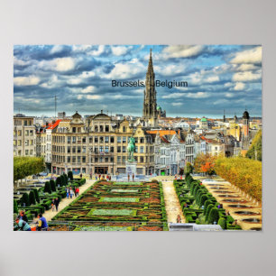Bryssel, cityscape-foto för Belgien Poster