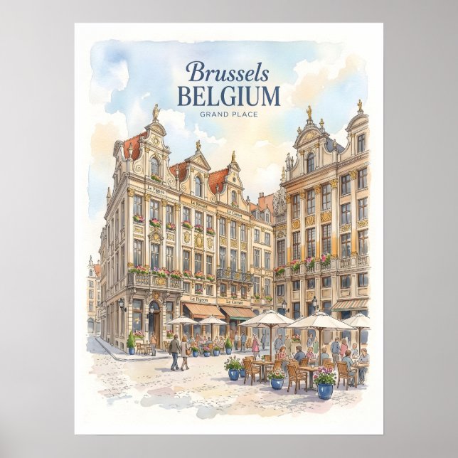 Bryssel Grand Place Historisk  Poster (Framsidan)