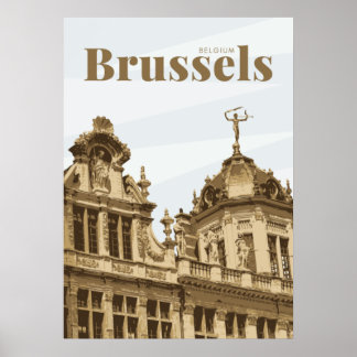 Bryssel Grand Ställe Belgien Poster
