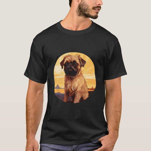 Bryssel Griffon Bruxellois Bryssel Griffon Hund B T Shirt (Framsida)