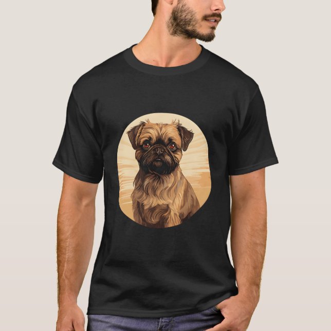 Bryssel Griffon Bruxellois Bryssel Griffon Hund B T Shirt (Framsida)