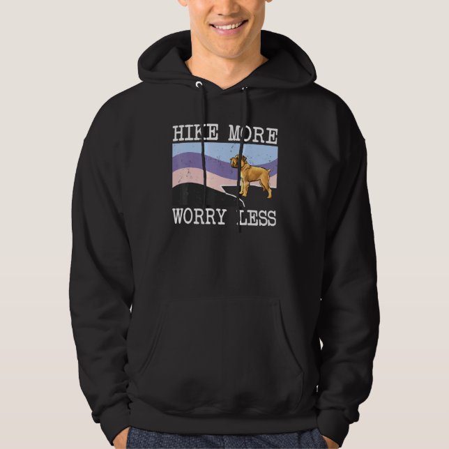 Bryssel Griffon Hike MER Worry Less Graphic Hiki Hoodie (Framsida)
