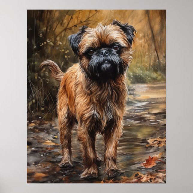 Bryssel Griffon Hund Konsttryck Affisch (Framsidan)