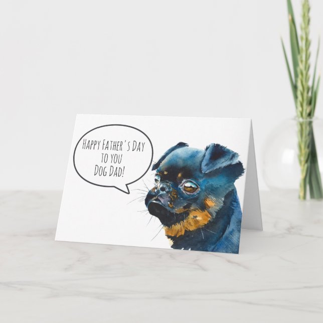 Bryssel Griffon Hund Pappa Glad fars dag Kort (Framsida)