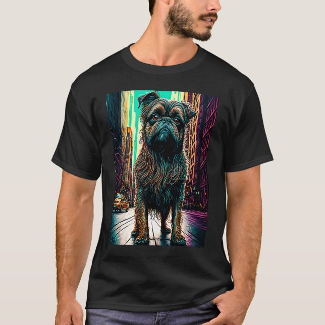 Bryssel Griffon i Big Apple 2 T Shirt (Framsida)