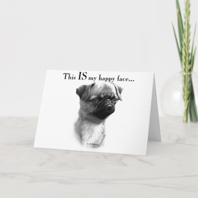 Bryssel Griffon Lycklig Ansikte Kort (Framsida)