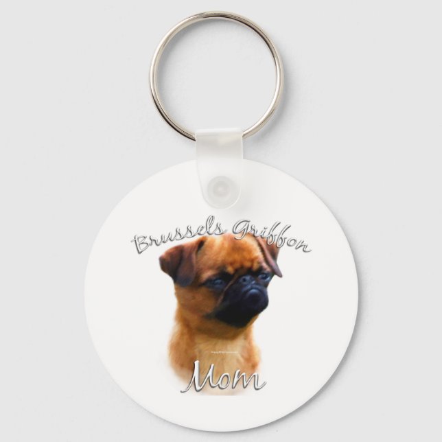 Bryssel Griffon Mamma 2 Nyckelring (Framsida)