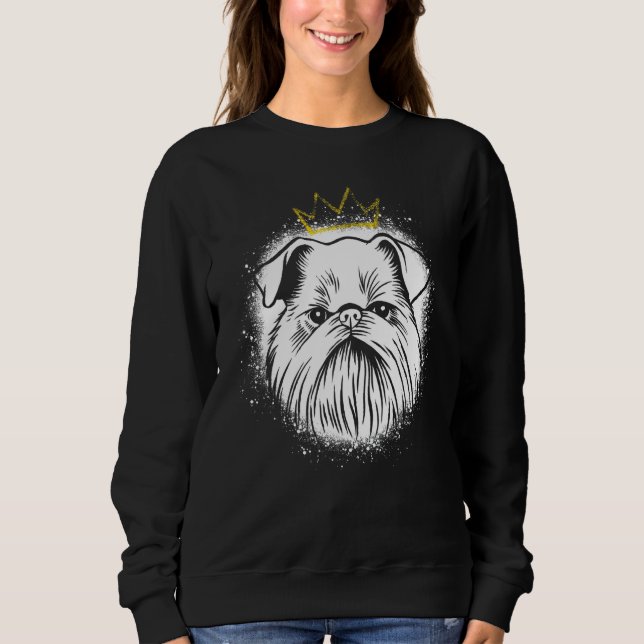 Bryssel Griffon med krona T Shirt (Framsida)