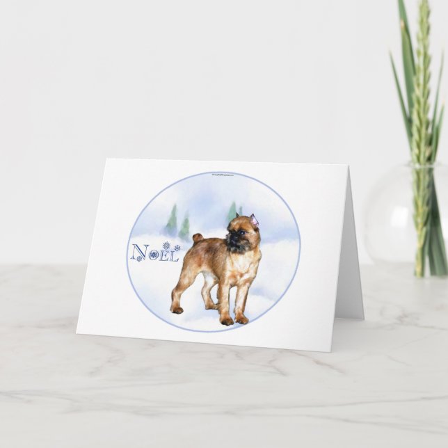 Bryssel Griffon Noel Helgkort (Framsida)