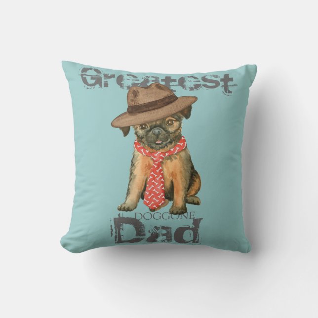 Bryssel Griffon Pappa Dekorativ kudde (Framsida)