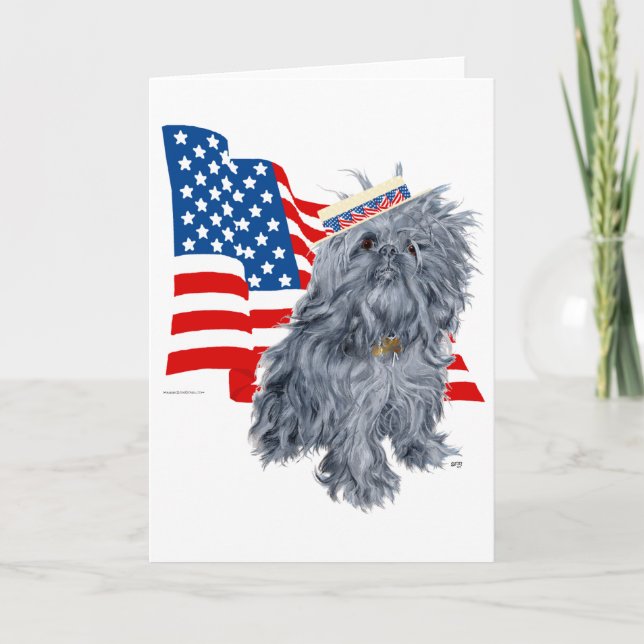 Bryssel Griffon Patriotic Kort (Framsida)