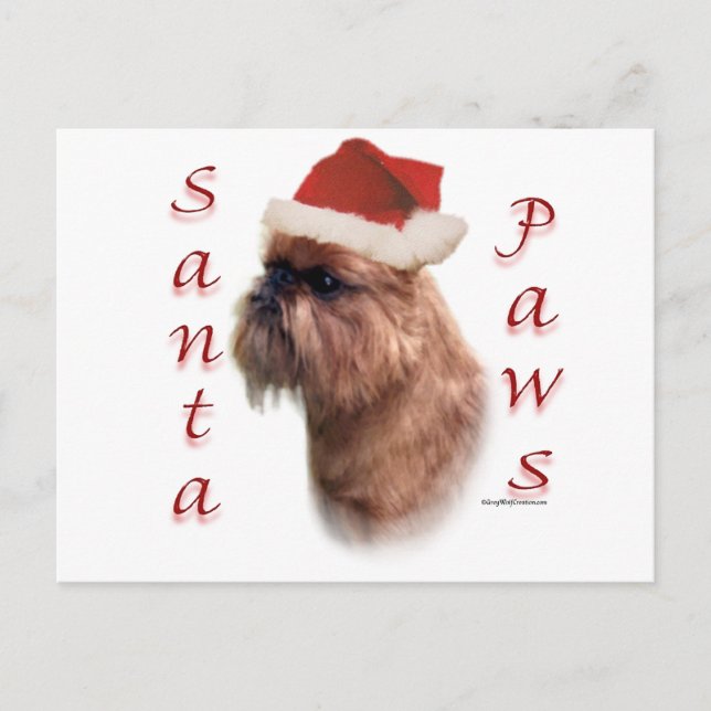 Bryssel Griffon Santa Tassar Helg Vykort (Framsida)