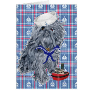 Bryssel Griffon Sjöman Hälsningskort