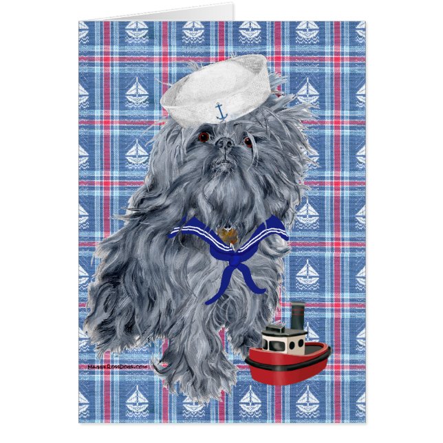 Bryssel Griffon Sjöman Hälsningskort (Framsidan)