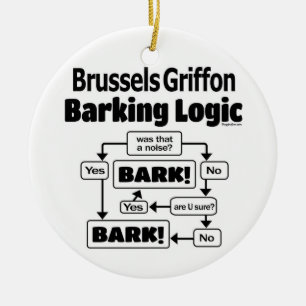 Bryssel Griffon som skäller logik Julgransprydnad Keramik