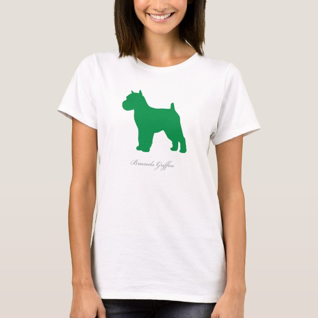 Bryssel Griffon T-tröja (den grönt anslöt Tee Shirt (Framsida)