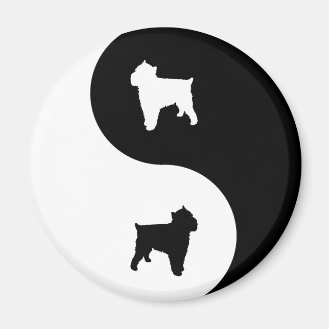 Bryssel Griffon Yin Yang Magnet (Framsidan)