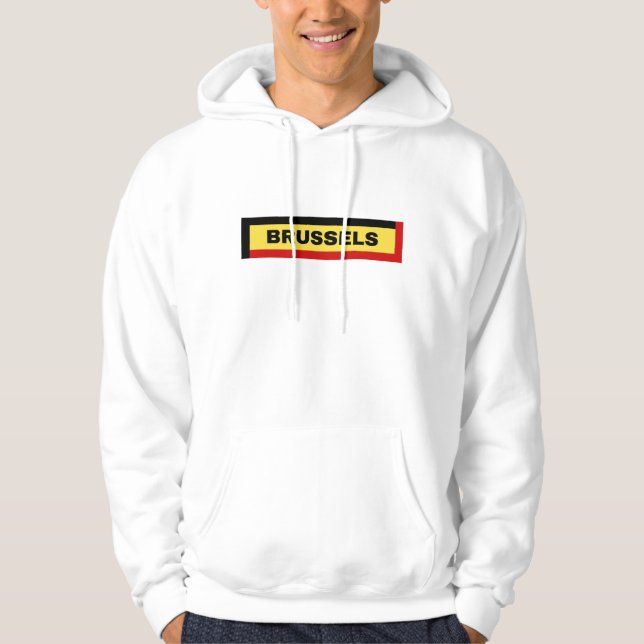 Bryssel i Belgien Flagga Färg Hoodie (Framsida)