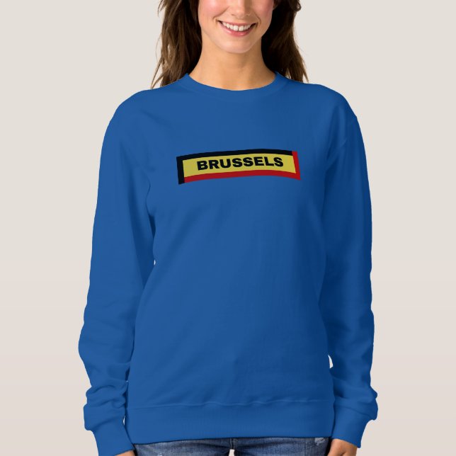 Bryssel i Belgien Flagga Färg T Shirt (Framsida)