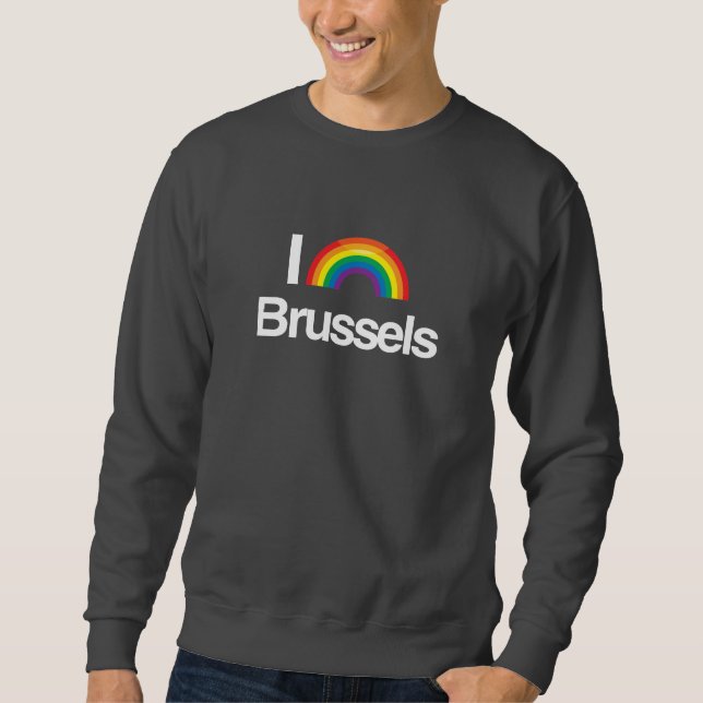 BRYSSEL - JAG ÄLSKAR PRIDE - - .PNG LÅNG ÄRMAD TRÖJA (Framsida)