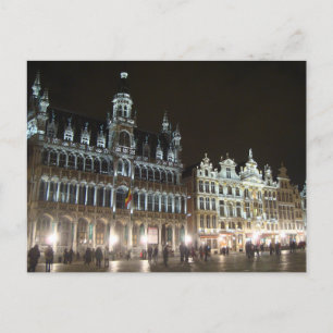 Bryssel på natten, Belgien Vykort