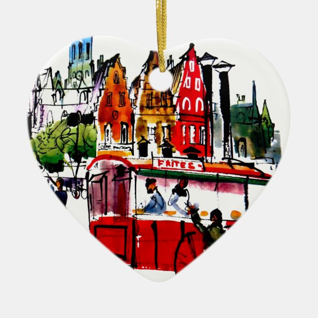 Bryssel stad julgransprydnad keramik (Framsidan)