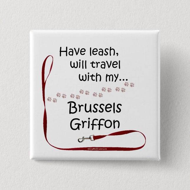 Bryssel Travel Leash - Button Knapp (Framsida)