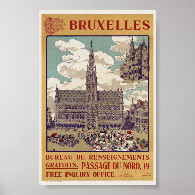 Bryssel Vintage Affisch 1913 (Framsidan)