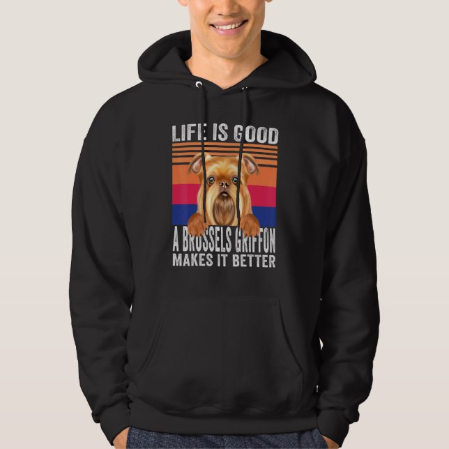 Brysselgriffoner Gör Ditt Liv Bra Vintage Hoodie (Framsida)
