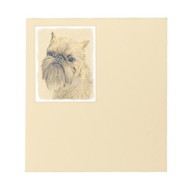 Bryssels Griffon-målning - Cute Original Hund Art Anteckningsblock (Framsida)