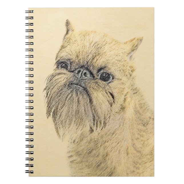Bryssels Griffon-målning - Cute Original Hund Art Anteckningsbok (Framsidan)