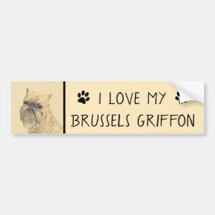 Bryssels Griffon-målning - Cute Original Hund Art Bildekal