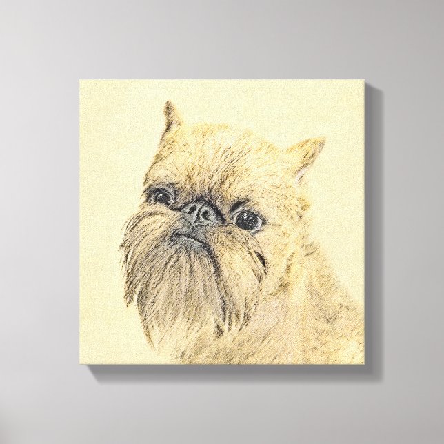 Bryssels Griffon-målning - Cute Original Hund Art Canvastryck (Framsida)