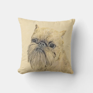 Bryssels Griffon-målning - Cute Original Hund Art Kudde