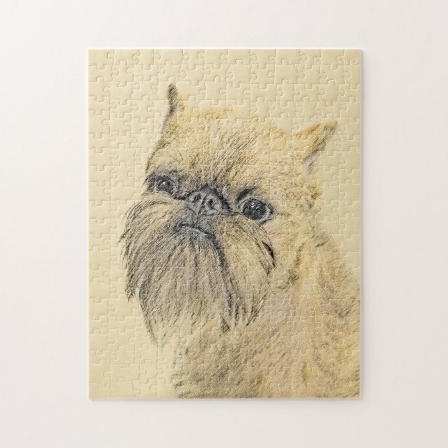 Bryssels Griffon-målning - Cute Original Hund Art Pussel (Vertikal)
