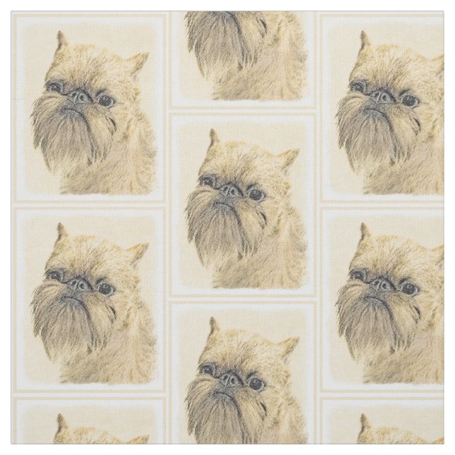 Bryssels Griffon-målning - Cute Original Hund Art Tyg (Provkarta)