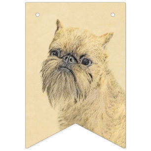 Bryssels Griffon-målning - Cute Original Hund Art Vimplar