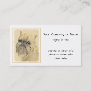 Bryssels Griffon-målning - Cute Original Hund Art Visitkort