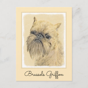 Bryssels Griffon-målning - Cute Original Hund Art Vykort