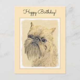Bryssels Griffon-målning - Cute Original Hund Art Vykort