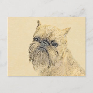 Bryssels Griffon-målning - Cute Original Hund Art Vykort