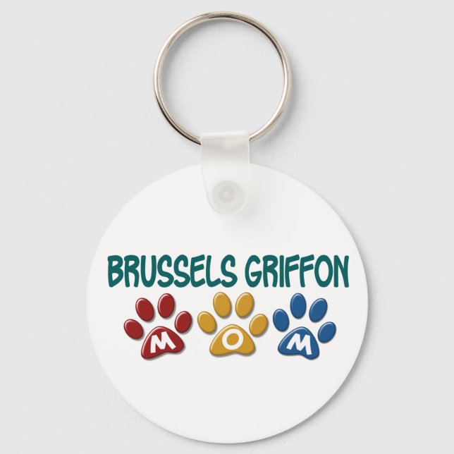 BRYSSELS GRIFFON MAMMA Paw Skriv ut 1 Nyckelring (Framsida)