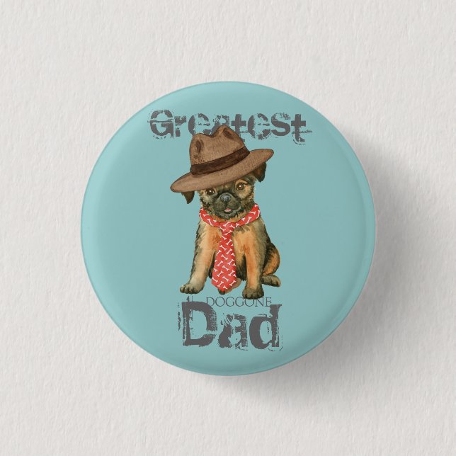 Bryssels Griffon Pappa Pinback-knapp Knapp (Framsida)