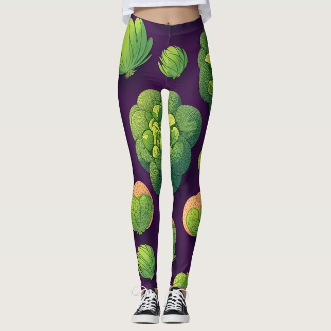 Bryssels grodar Retro Personlig Mönster Leggings (Framsida)