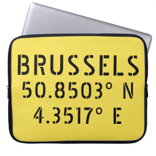 Bryssels Latitude-longitud Laptop Fodral