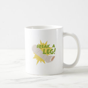 Bryt en lägga benen på ryggen kaffemugg