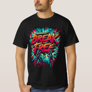 Bryt fritt målat på vit bakgrund t shirt