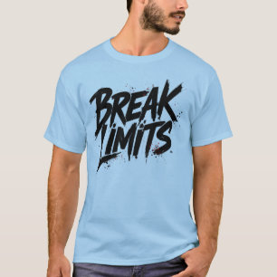 Bryt Gränser Män T Tröja Motiverande Minimal Typo